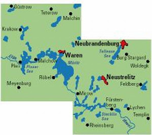 Blattschnitt Fahrradkarte Mecklenburgische Seenplatte ADFC Regionalkarte